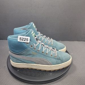Womens Sz 7 Blue Puma Suede Winterized Rugged Mid Sneakers